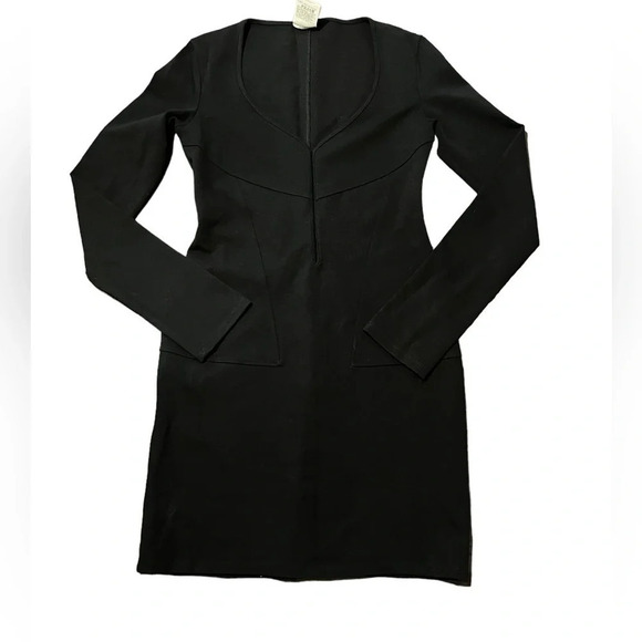 Versus Versace Dresses & Skirts - Vintage Versus Versace Black Corset Shaped Waist Long Sleeve Mini Dress